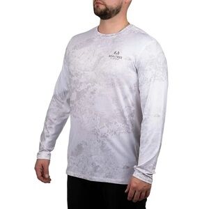 RealtreeWav3 Camo White Men's Long Sleeve Performance Fishing Tee